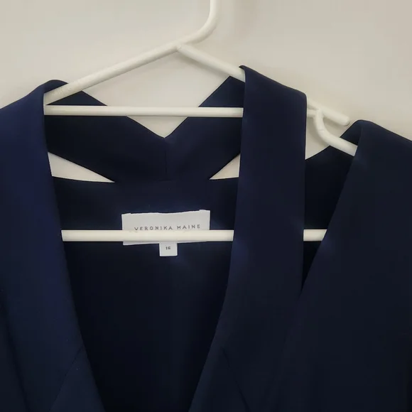 Veronika Maine Size 16 Navy Blue Dress - Picture 4 of 5